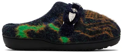 Toga Virilis Navy Subu Edition Knit Slipper Loafers