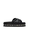 Toga Virilis Round Toe Flat Slippers In Black