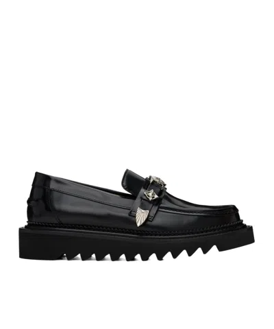 Toga Virilis Round Toe Loafers In Black