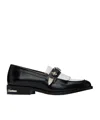 Toga Virilis Plaque-detailing Two-tone Loafers In Black