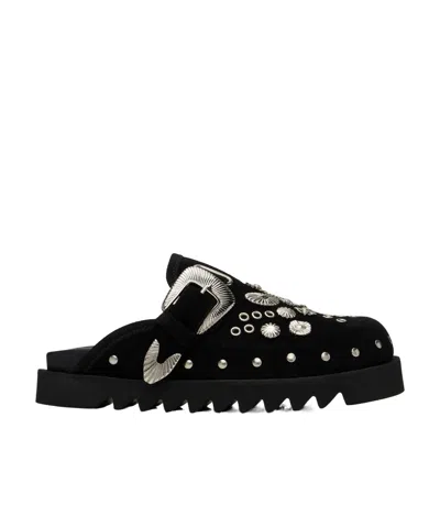 Toga Virilis Round Toe Mules In Black
