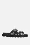 Toga Virilis Ssense Exclusive Black Eyelet Metal Sabot Slippers In Black