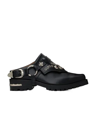 Toga Virilis Square Toe Mules In Black