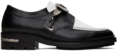 Toga Virilis Ssense Exclusive Black & White Leather Monkstraps In Black/white