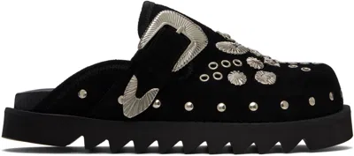 Toga Virilis Ssense Exclusive Black Eyelet Metal Sabot Loafers