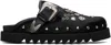 Toga Virilis Ssense Exclusive Black Eyelet Metal Sabot Slip-on Loafers In Multi