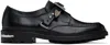 Toga Virilis Ssense Exclusive Black Hard Leather Monkstraps In Black