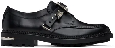 Toga Virilis Ssense Exclusive Black Hard Leather Monkstraps