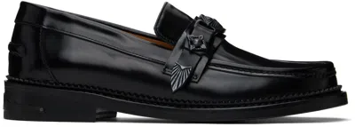 Toga Virilis Ssense Exclusive Black Loafers In Black Gunmetal
