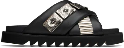 Toga Virilis Ssense Exclusive Black Padded Leather Sandals