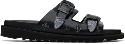 Toga Virilis Ssense Exclusive Black Sandals In Black Tonal