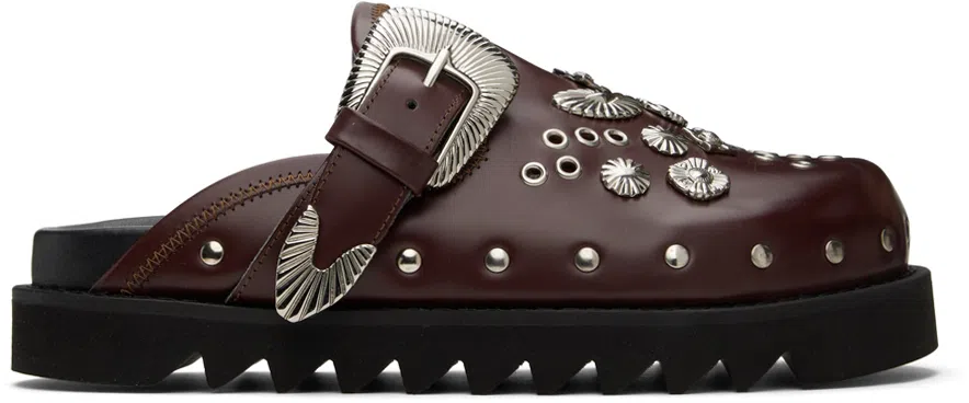 Toga Virilis logo-engraved leather loafers - AJ826 - DARK BROWN LEATHER