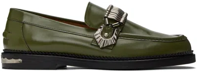 Toga Virilis Polished Leather Loafers In 1khaki