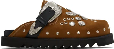 Toga Virilis Ssense Exclusive Khaki Eyelet Metal Sabot Loafers In Multi