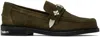 Toga Virilis Ssense Exclusive Khaki Loafers In Olive Suede