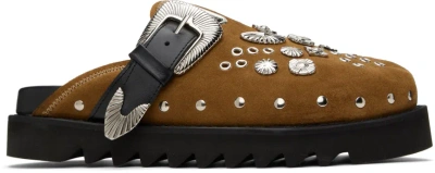 Toga Virilis Ssense Exclusive Tan Eyelet Metal Sabot Loafers In Khaki 16363257