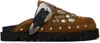 Toga Virilis Ssense Exclusive Tan Eyelet Metal Sabot Loafers In Khaki 16363257