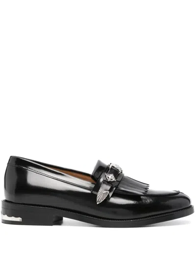 Toga Virilis Mens Black Hardware-embellished Leather Loafers