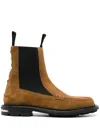 Toga Virilis Stud-embellished Suede Boots In Brown