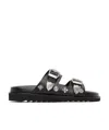 Toga Virilis Ssense Exclusive Black Eyelet Metal Sabot Slippers In Black