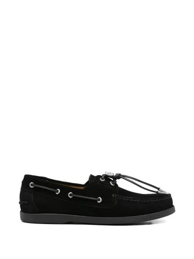 Toga Virilis Suede Embellishment Boat Shoes In Black