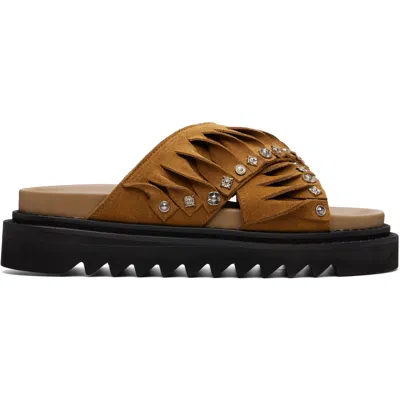 Toga Virilis Tan Suede Sandals In Brown