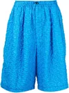 Toga Virilis Textured Drawstring Shorts In Blau