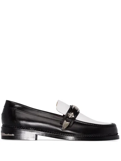 Toga Virilis Two-tone Buckled Loafers In Black