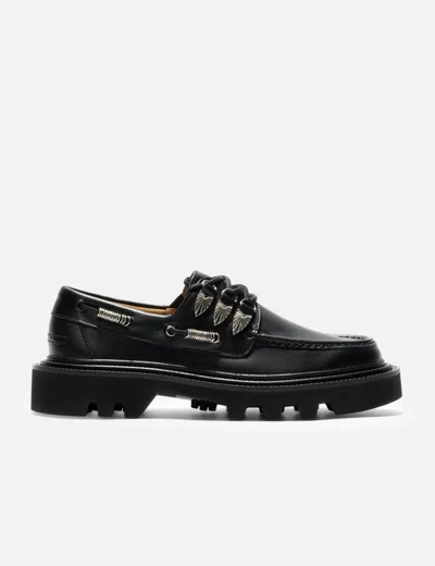 Toga Virilis Vibram Metal Boat Shoes In Black