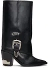 Toga Black Western Style Boots In Black