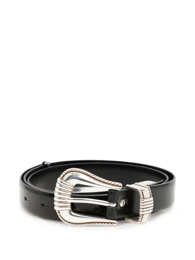 Toga Western-buckle Leather Belt In White