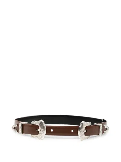 Toga Western-style Leather Belt In Brown