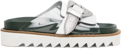 Toga White Buckle Sandals In Aj1235 White