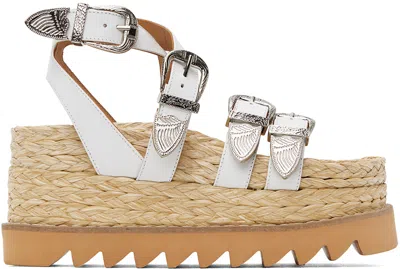 Toga White Pin-buckle Platform Sandals In Aj1273 White