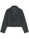 Toga Wool-blend Cropped Blazer In Grey