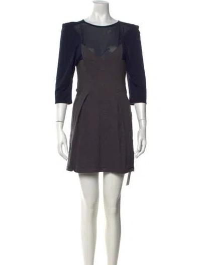 Pre-owned Toga Wool Mini Dress In Grey