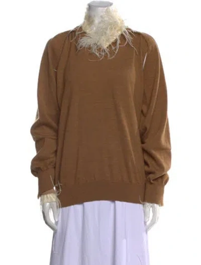 Pre-owned Toga Wool Mock Neck Sweater In Brown
