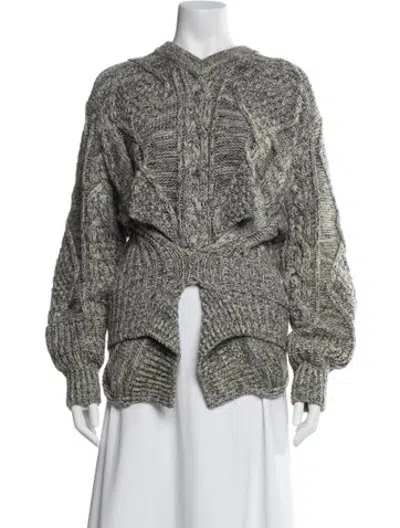 Pre-owned Toga Wool Tweed Pattern Sweater In Grey