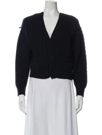 Pre-owned Toga Wool V-neck Sweater In Blue