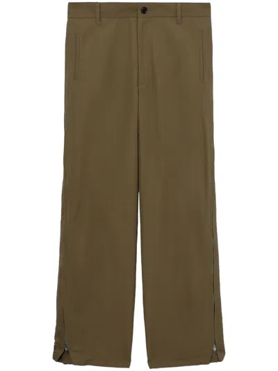 Toga Zip-detail Straight-leg Trousers In 褐色