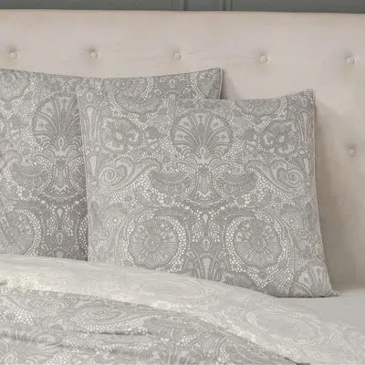 Togas Adel 300 Thread Count Egyptian-quality Cotton Sateen Pillowcase In Gray