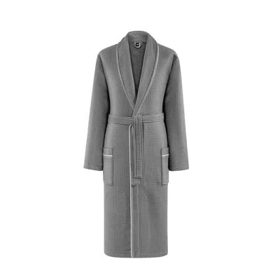 Togas Alan 100% Cotton Terry Cloth Bathrobe In Gray