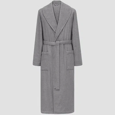 Togas Aristo 100% Cotton Terry Cloth Boy / Man+ Mid-calf Bathrobe With Pockets In Gray