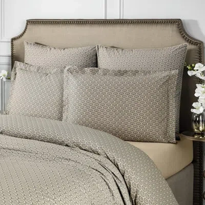 Togas Art Deco 220 Thread Count Egyptian-quality Cotton Sateen Flat Sheet In Golden Beige;golden Beige