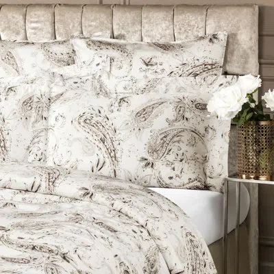 Togas Bianka 300 Thread Count Paisley Egyptian Certified Cotton Sateen Pillowcase In Ecru;ecru