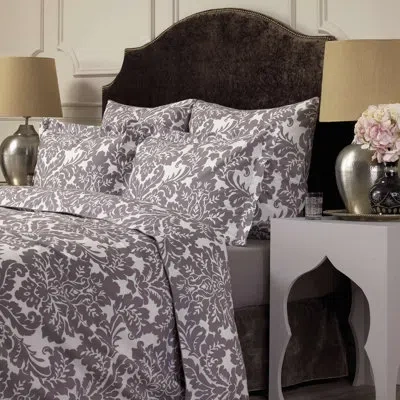 Togas Damask 220 Thread Count Egyptian Certified Cotton In Brown;gray
