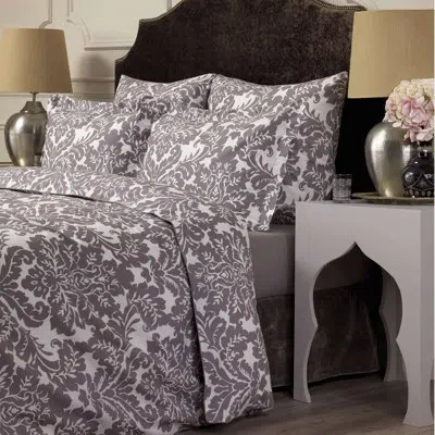 Togas Damask Single Duvet Cover In Brown;ivory