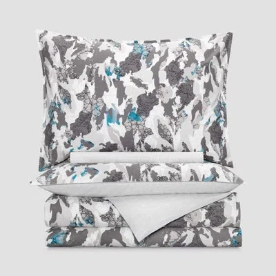 Togas Flint Abstract 100% Cotton Flat Sheet In White