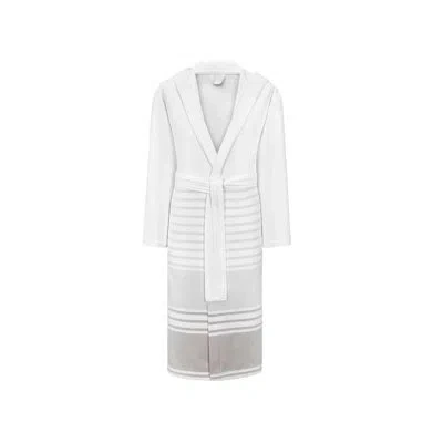 Togas Hammam Cotton Blend Terry Cloth Bathrobe In Grey,silver