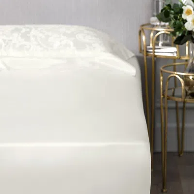 Togas House Of Textiles Lara Silk Fitted Sheet, Queen - Exclusive In White